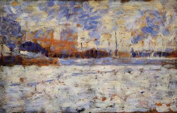 Georges Seurat : Snow Effect, Winter in the Suburbs